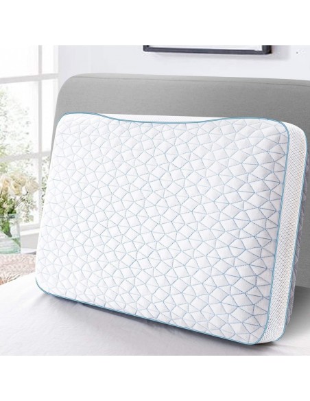 BedStory Cool Gel Memory Foam Pillow with Washable Pillowcase 60x40x14cm