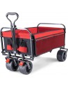 BedStory Folding Wagon Collapsible Camping Trolley Cart with Brakes 176lbs Capacity