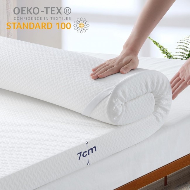 Memory Foam Mattress Topper - 3 Inch Gel Mattress Pad
